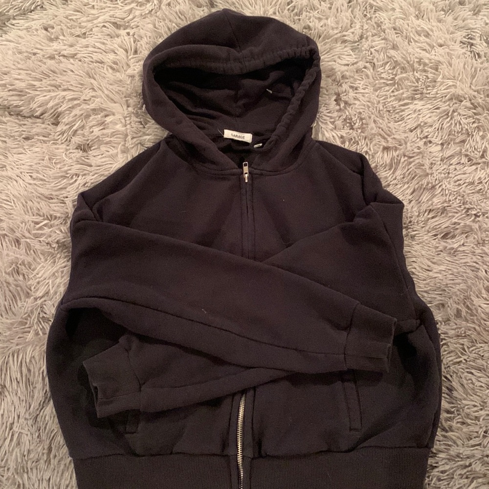 Garage Cropped Zip-Up Hoodie